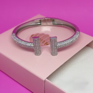 Bracelete Inspiração TFF cravejado rodio