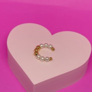 Piercing Fake Pérolas Dourado
