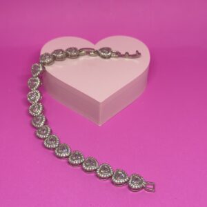 Pulseira Corações Inspired Swarovski Ariana Grande - Ródio