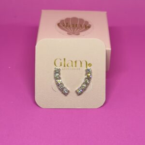 Brinco Ear Cuff Cristais Yellow